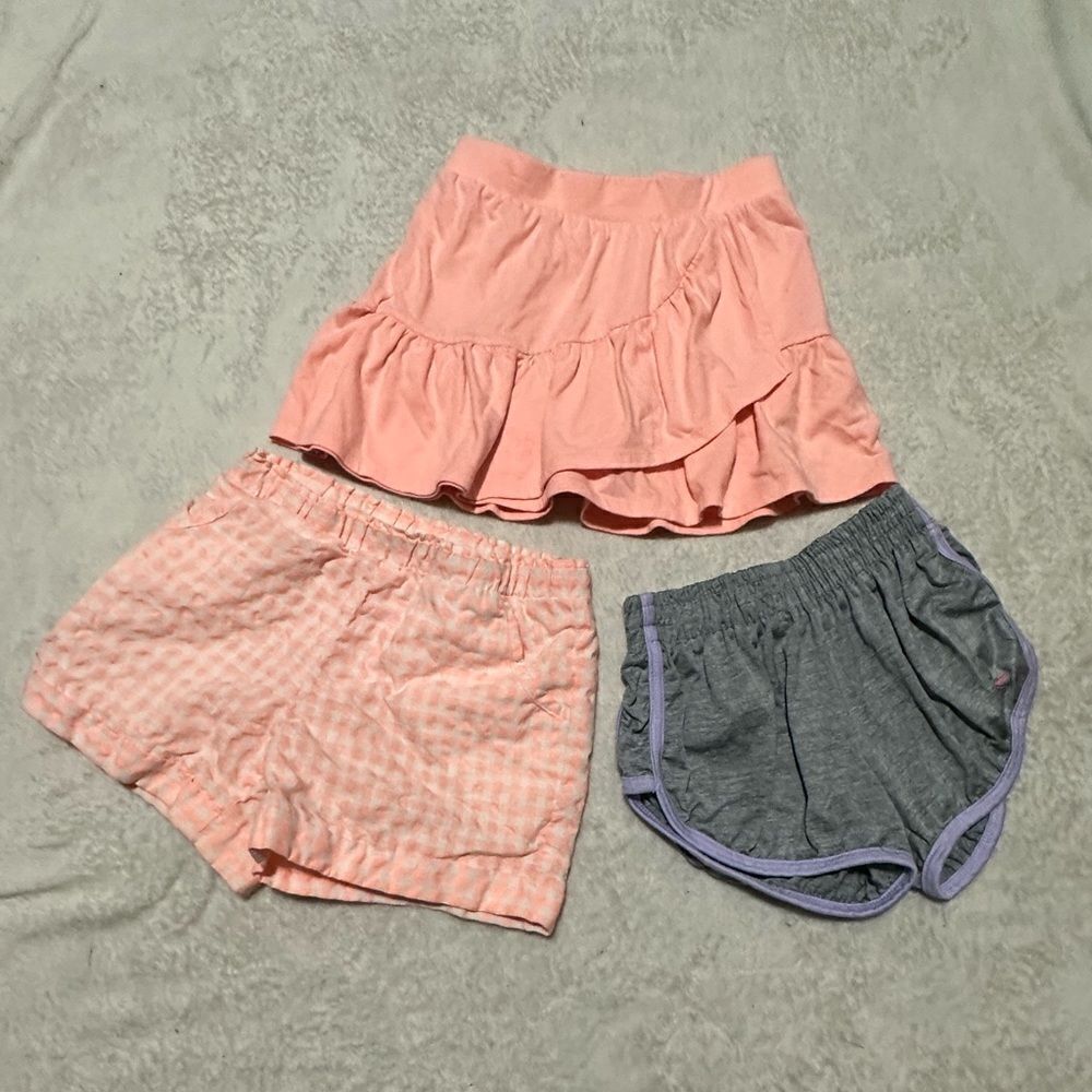 Reebok / Wonder Nation Girls Shorts Lot of 3 orange gray - Girls size M 7/8